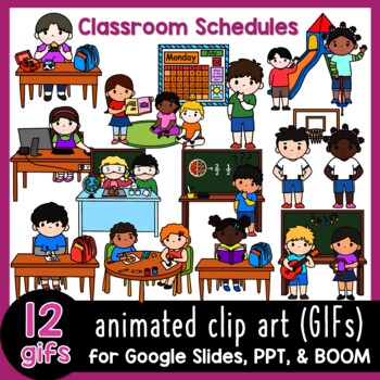Preview of Animated GIFs Classroom Schedule School Kids
