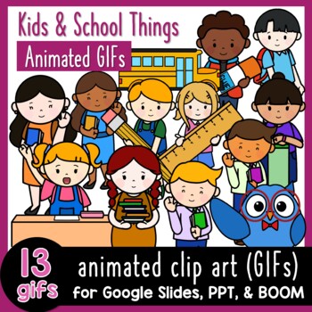 Preview of Animated GIFs School Kids | Back to School Clipart Animation