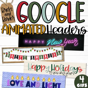 Preview of Animated Google Classroom Headers Holiday Gifs