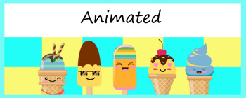 Preview of Animated Google Classroom Headers (Ice Cream) Banners - Distance Learning