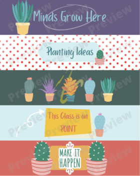 Animated Google Classroom Headers: Succulent Collection by Made by Mauldin