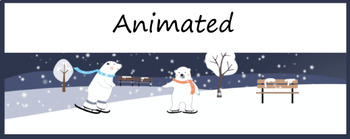 Preview of Animated Google Classroom Headers (Winter Let it snow!) Banners