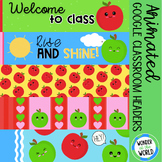 Animated Google Classroom headers banners apple theme