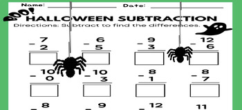 Preview of Animated Halloween Subtraction
