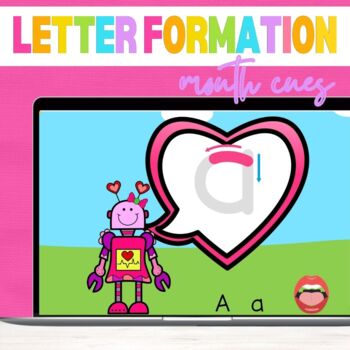 Preview of Animated Letter formation  with mouth cues and audio -Valentine theme
