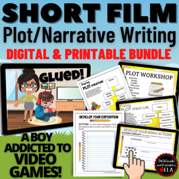 Preview of Animated Short Films Theme Plot Inference | Narrative Writing Literary Analysis