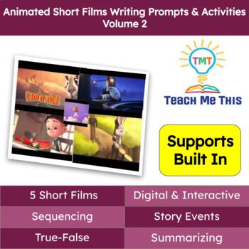 Preview of Writing Prompt and Activities: Animated Short Films BUNDLE Volume 2