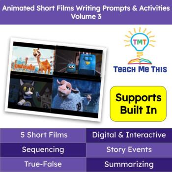 Preview of Writing Prompt and Activities: Animated Short Films BUNDLE Volume 3