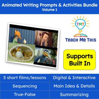 Preview of Writing Prompt and Activities: Animated Short Films Bundle Volume 1