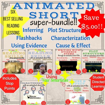 Preview of Animated Shorts for Reading Instruction - BUNDLE!!   Distance Learning