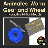 Animated Simple Worm Gear and Worm Wheel STEM 3D Digital Model
