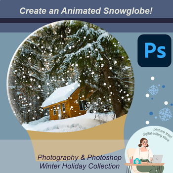 Preview of Animated Snow Globe Photoshop Christmas Holidays, Photography Winter Travel Edit