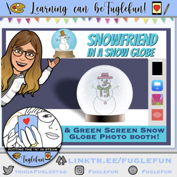 Preview of Animated Snow Globe Snowman Lesson and Photo Booth