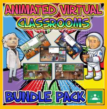 Preview of Animated Science Virtual Classrooms, BUNDLE Pack, Fully Customisable