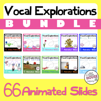Preview of Animated Vocal Explorations for Elementary Music BUNDLE - No Prep