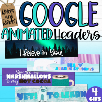 Preview of Animated Winter Google Classroom Headers Gifs