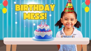 Preview of Wordless Picture Book (Animated) for Speech Therapy - "Birthday Mess"
