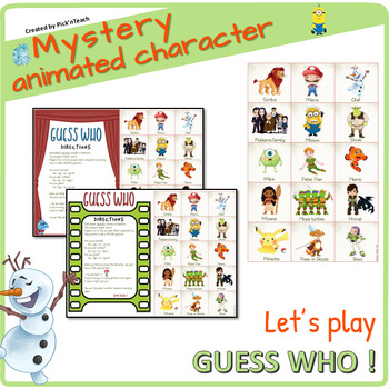 Favorite GUESS WHO - Learn play - PRINT and GO