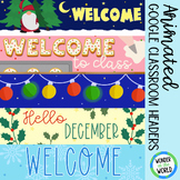 10 Animated winter Google Classroom headers banners (set 2)