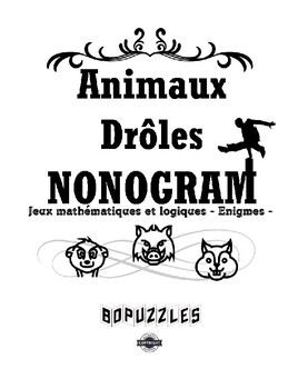 Animaux Drôles Nonogram Livre De Puzzles Gros Caractères by ProPixel