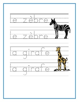 animaux du zoo zoo animals in french worksheets by