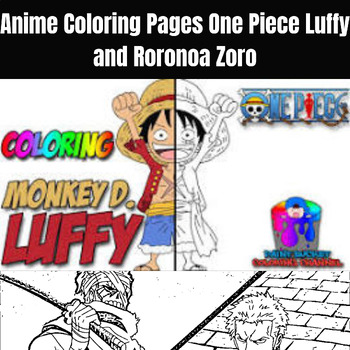 Preview of Anime Coloring Pages One Piece Luffy and Roronoa zoro