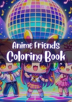 Preview of Anime Friends Coloring Book