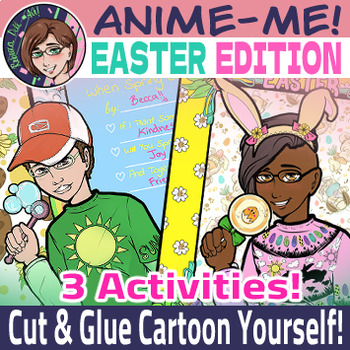Preview of Anime Me! Easter Edition Cartoon Yourself Gift Tags, Poems & Portraits.