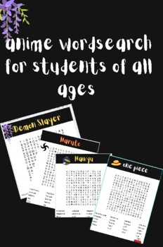 Anime Word Search - Interactive Resource - CfE - Twinkl