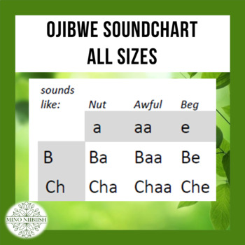 Preview of Anishinaabemowin Sound Chart Posters/Handouts
