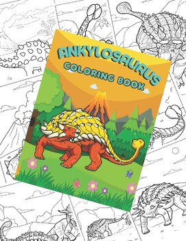 Preview of Ankylosaurus Coloring Pages (PDF Printables)