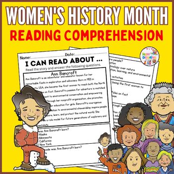 Preview of Ann Bancroft Reading Comprehension / Women's History Month Worksheets