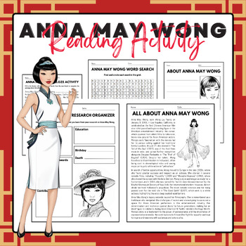 Preview of Anna May Wong - Reading Activity Pack | AAPI Heritage Month Activities