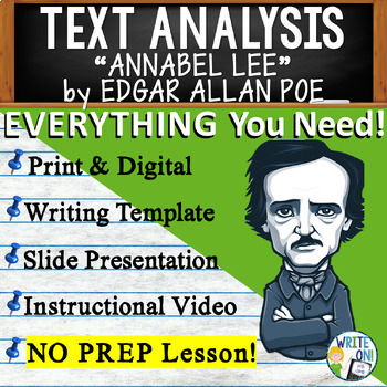 Preview of Annabel Lee by Edgar Allan Poe- Text Based Evidence, Text Analysis Essay Writing