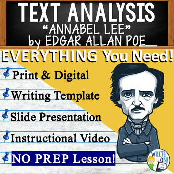 Preview of Annabel Lee - Edgar Allan Poe - Text Based Evidence  Text Analysis Essay Writing