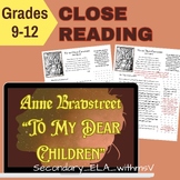 Anne Bradstreet Close Reading Annotations