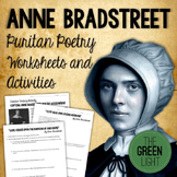 Anne Bradstreet Puritan Poetry Worksheets and Activities