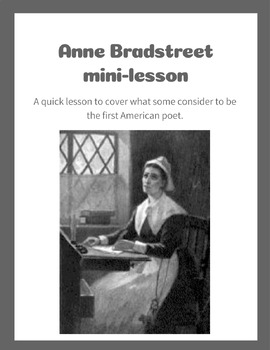 Preview of Anne Bradstreet mini lesson - handouts and worksheets