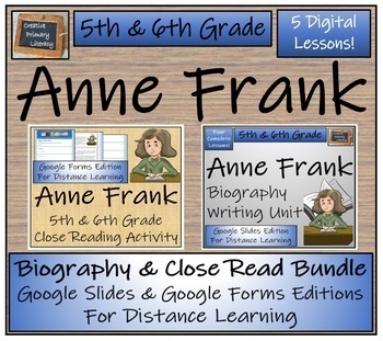 Preview of Anne Frank Biography & Close Reading Bundle Digital & Print | 5th & 6th Grade