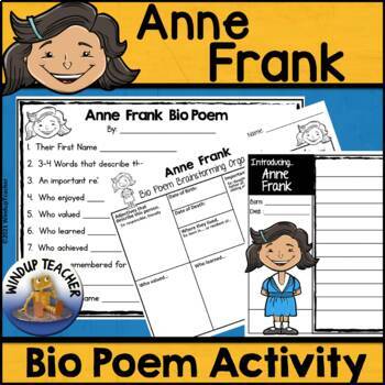 Preview of Anne Frank Biography Poem Activity and Writing Paper