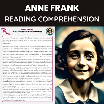 Anne Frank, Activist, The Diary of Anne Frank, Body Biography Project -  Study All Knight