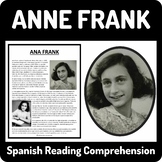 Anne Frank Biography Reading Comprehension in Spanish - Wo