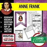 Anne Frank Biography Research, Bookmark Brochure, Pop-Up, Writing