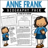Anne Frank Biography Unit Pack Research Project Famous Not