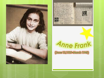 Preview of Anne Frank- Biography; graphic organizer, video clip, formative assessment