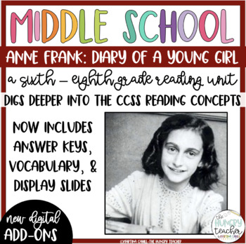 Preview of Anne Frank Diary of a Young Girl Literary Nonfiction Novel Study Middle School
