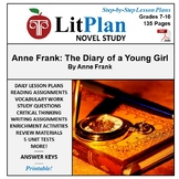 Anne Frank Diary of a Young Girl LitPlan Novel Study Unit,
