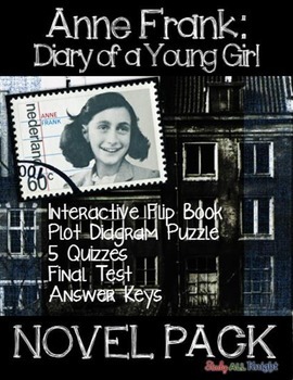 Preview of Anne Frank Diary of a Young Girl Novel Study Literature Guide, Quizzes, Test