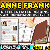 Anne Frank Differentiated Reading Comprehension Activity -