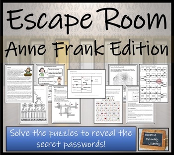 Preview of Anne Frank Escape Room Activity